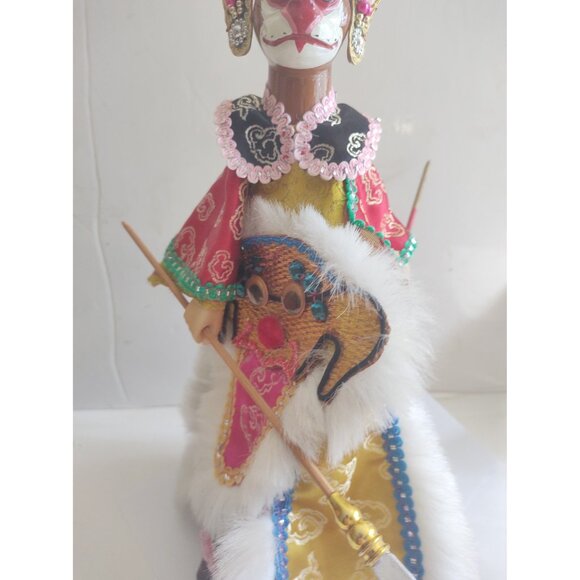 Vintage Oriental Hand puppet Chinese Warrior #1 Porcelain 12" - Picture 3 of 13